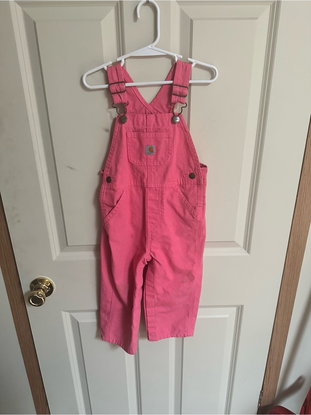 Carhartt Kids Pink Overalls with Pocket Front
